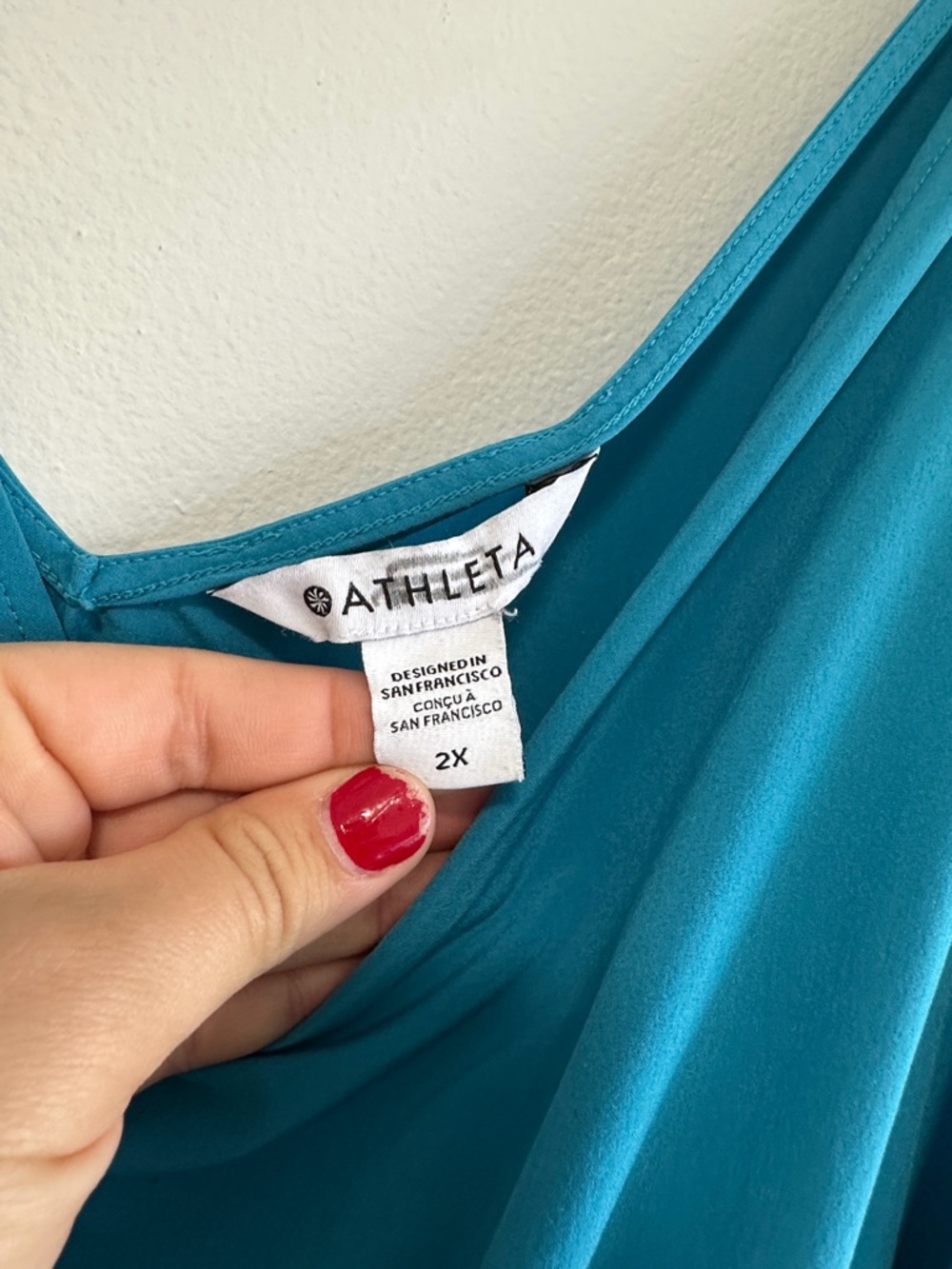 NWOT Athleta Balance Blue Sleeveless V-Neck Wide legs Jumpsuit 2X - Picture 2 of 8